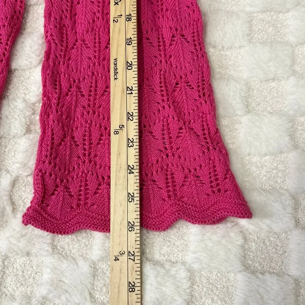 Jessica Simpson Girls Size 5 Pink Pointelle Knit 2 Piece Set Top Pants Lined